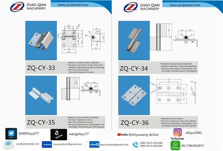 Thickened Electroplated Iron Industrial Door Window Load-bearing Hinge